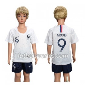 Camisetas Francia Giroud 9 Niño Segunda Equipacion Mundial 2018